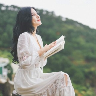 Đầm Trắng Tiểu Thư Phối Ren Đuôi Cá LH70