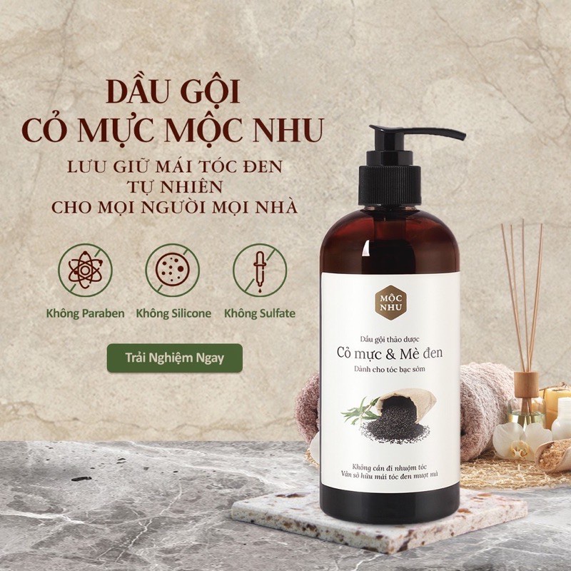 Dầu Gội Mộc Nhu Cỏ Mực &amp; Mè Đen 300ml