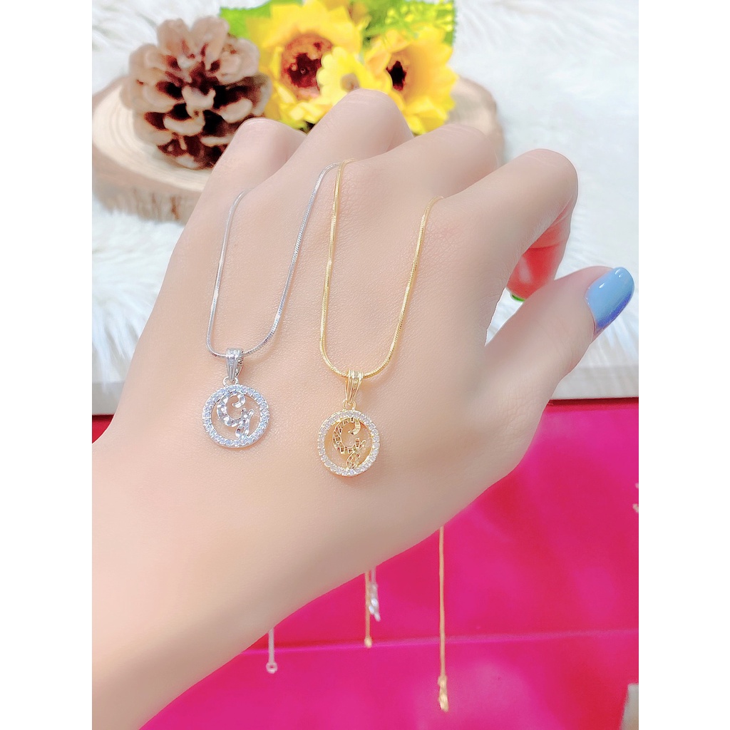 UHA - Dây chuyền kết hợp mặt chữ cái đơn giản thanh lịch dễ phối