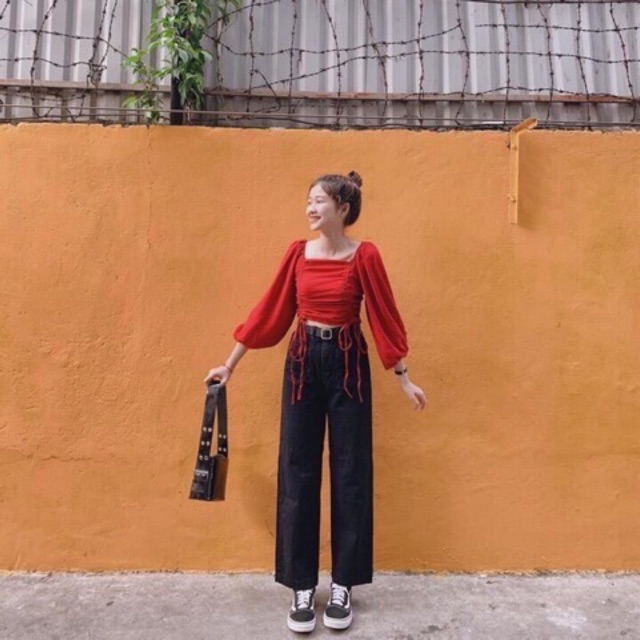 🌸 Áo Croptop rút nhún 2 bên | BigBuy360 - bigbuy360.vn