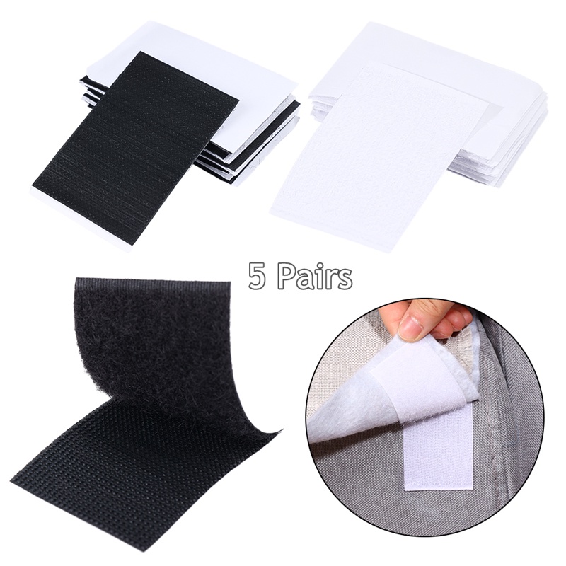 Bộ 5 Cặp Băng Keo Dán Cố Định Đệm Ghế Sofa Hình Vuông Hai Mặt Chống Trượt Chống Thấm Nước Đa Năng