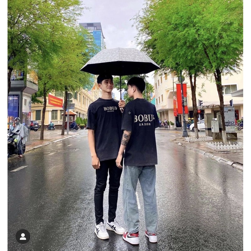 Áo thun Bobui basic đen xám chuẩn REAL full tag túi