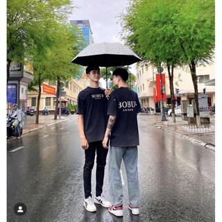 Áo thun Bobui basic đen xám chuẩn REAL full tag túi