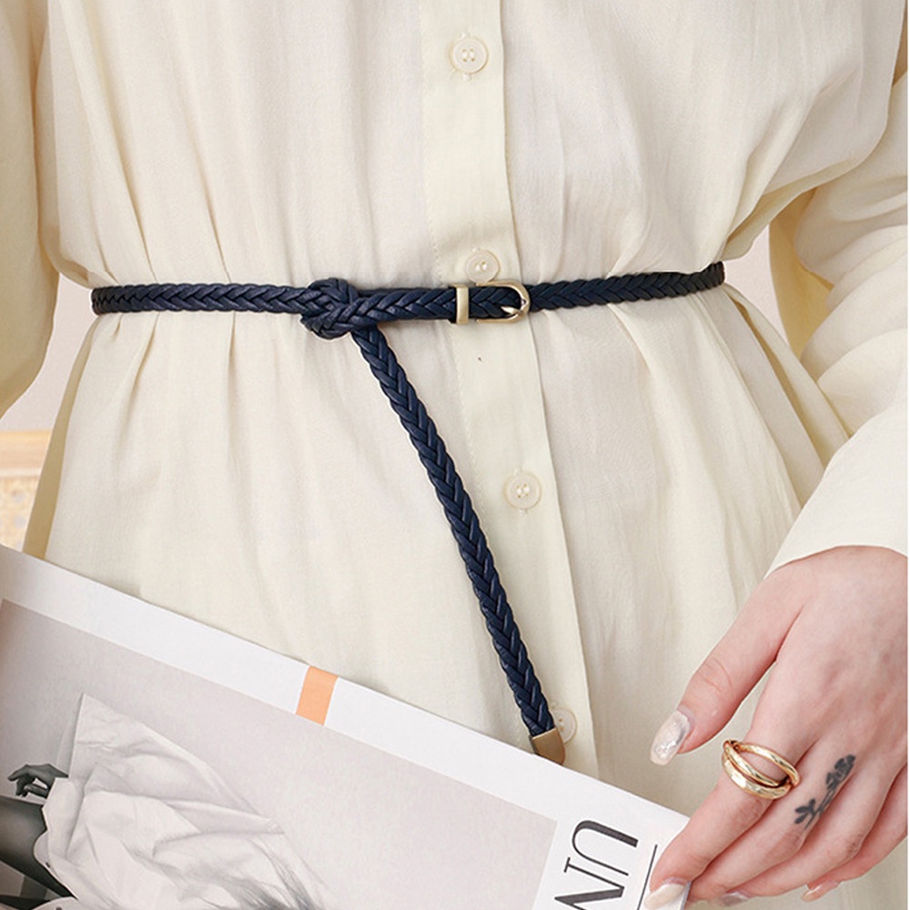 SmileFairyCC【COD &amp; Hàng Có Sẵn】Thắt Lưng Dệt Co Giãn Màu Trơn Phong Cách Ins Đơn Giản Phù Hợp Cho Nữ