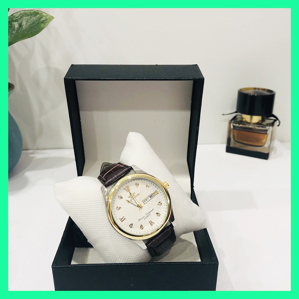 Đồng Hồ Nam FOURRON Dây Da Pu Bền Đẹp 2 Lịch Ngày Thứ