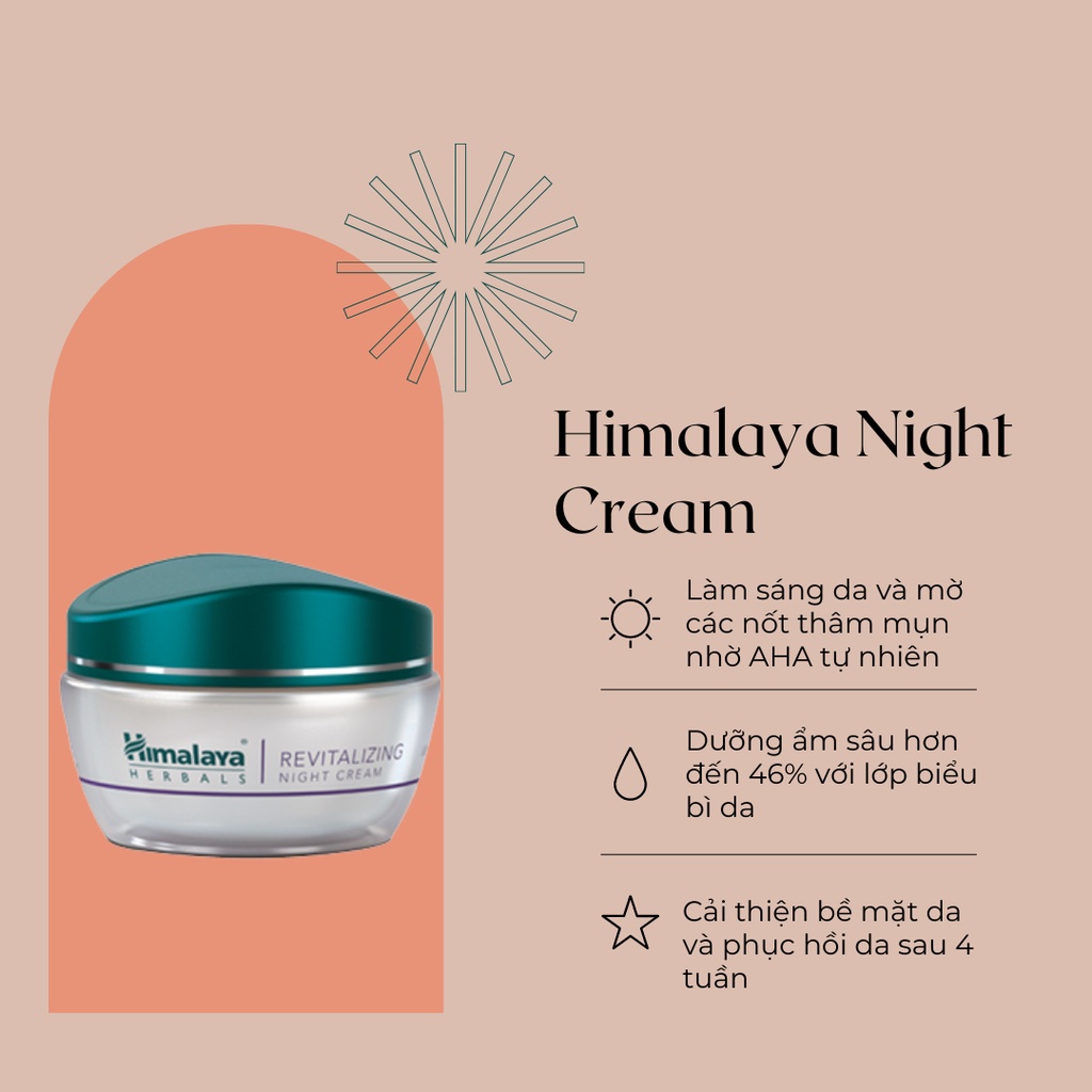 Combo kem dưỡng ẩm dưỡng sáng và tái tạo da ngày đêm Himalaya Night Cream 50ml và Day Cream 50ml