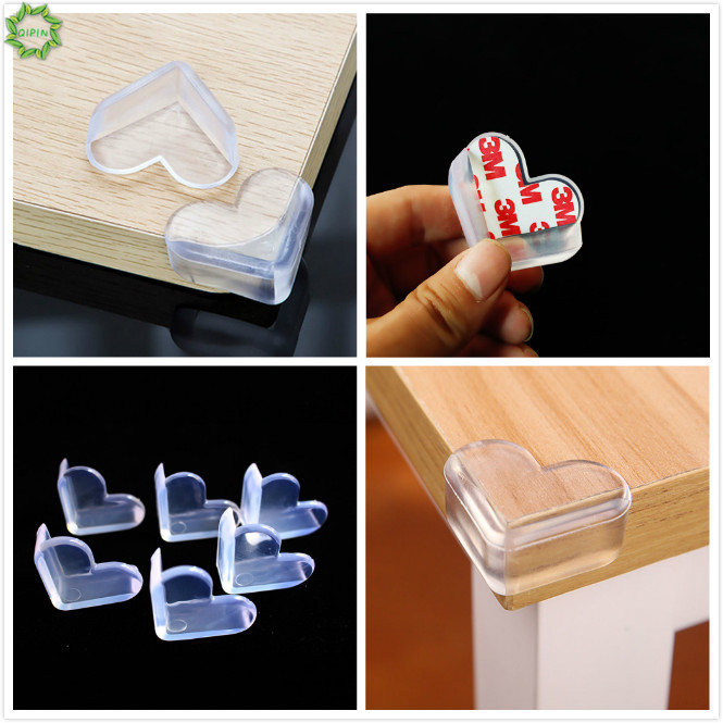 Miếng bọc góc bàn chống va đập an toàn cho bé hình trái tim trong suốt