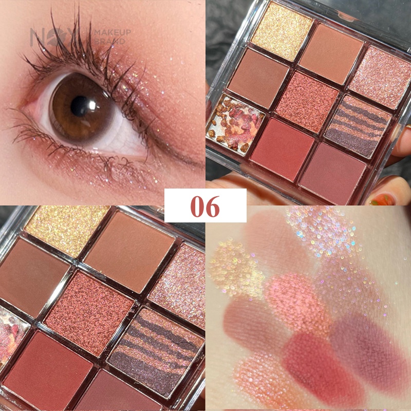 Bảng Phấn Mắt Nox 9 Màu Lì / Lấp Lánh Trang Điểm Lâu Trôi 7g | BigBuy360 - bigbuy360.vn