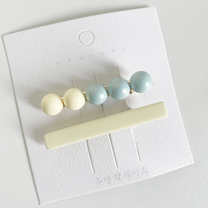 Kẹp Tóc Mái Ngang Một Bên Dạng Hạt Đậu Kem Tình Yêu Nổi Tiếng Netflix Thời Trang Cho Nữ