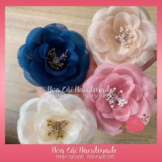 Hoa cài ❣️𝑭𝒓𝒆𝒆𝒔𝒉𝒊𝒑❣️  Hoa Voan Cài Áo - Tang Hoa Cài Áo Có Ghim - Hoa cài Hann Handmade