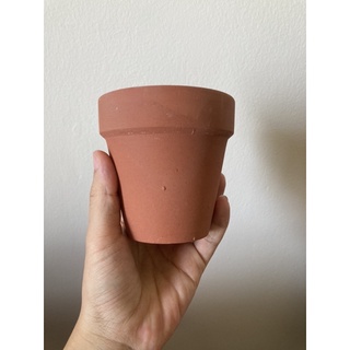 Chậu đất nung gờ trồng sen đá/xương rồng 9cmx9cm đỏ