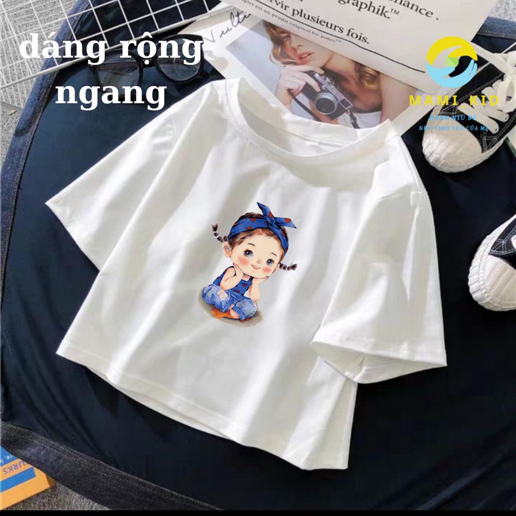 (AMCG) Áo Phông Cho Bé, Áo Thun Bé Gái hình cô gái siêu xinh
