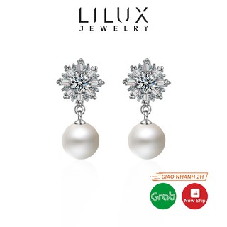Bông tai bạc hạt ngọc trai nhân tạo lilux kt42