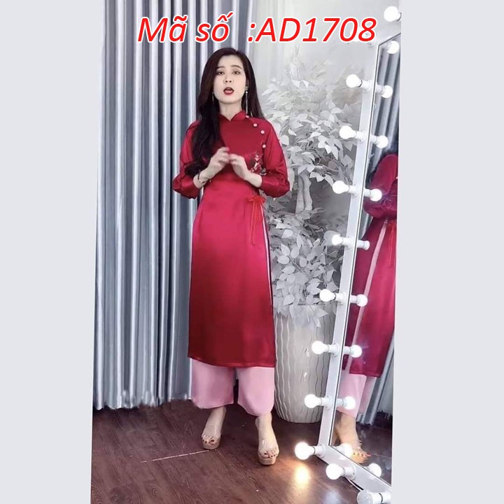 ⚡️ có big size 5XL ⚡️ AD1708 Set áo dài cách tân phi thêu hoa tay phòng kèm quần ống rộng