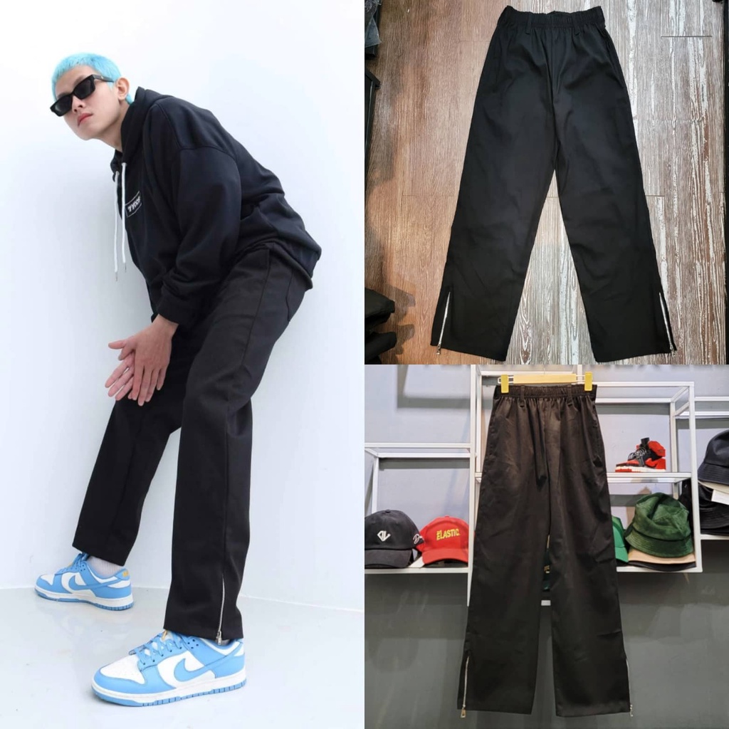 Quần Zipper Pant Kaki - Ống Suông Phối Khoá Zip Ống Quần Chất Kaki Thô Cực Đẹp Kiểu Dáng Streetwear