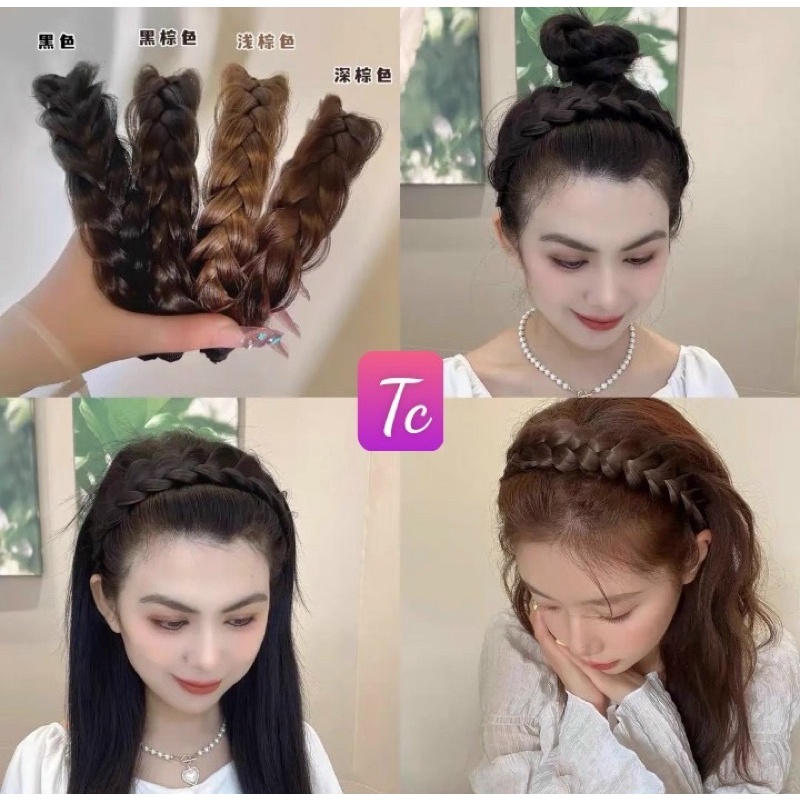 PVN45242 Bờm tết tóc giả cao cấp phong cách hàn quốc