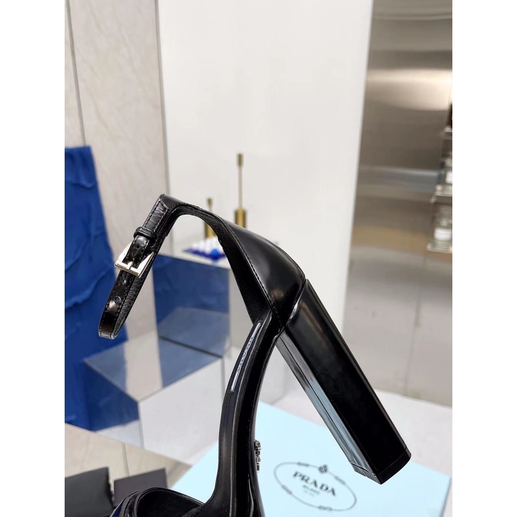 Giày cao gót nữ da thật thời trang cao cấp Prada phong cách thời thượng, thu hút
