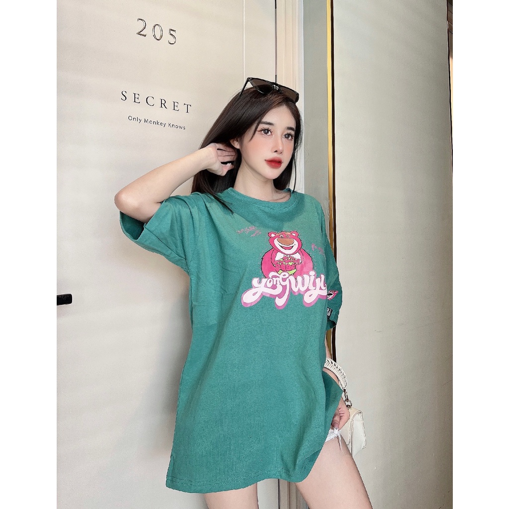 Áo Thun Cotton Chữ Nổi Bigsize Cao Cấp Form Rộng Shop YUNA , Áo Tay Lỡ Giấu Quần Unisex Nữ Vải Cotton Dày Dặn Oversize