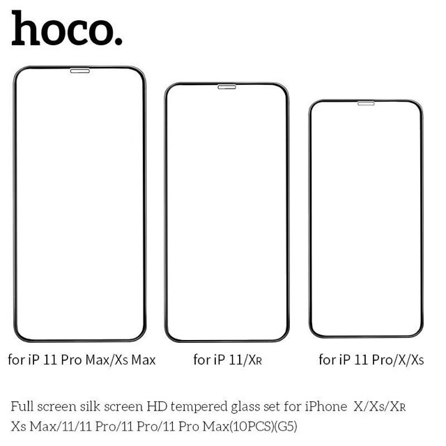 Kính Cường Lực Full Hoco G5 iP 14Prm 13Prm 12Prm 11Prm Xsmax 7-8Plus Hàng Chính Hãng Hoco