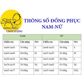 ĐỒNG PHỤC SPA-BỆNH VIỆN (ĐỦ SIZE NAM NỮ)