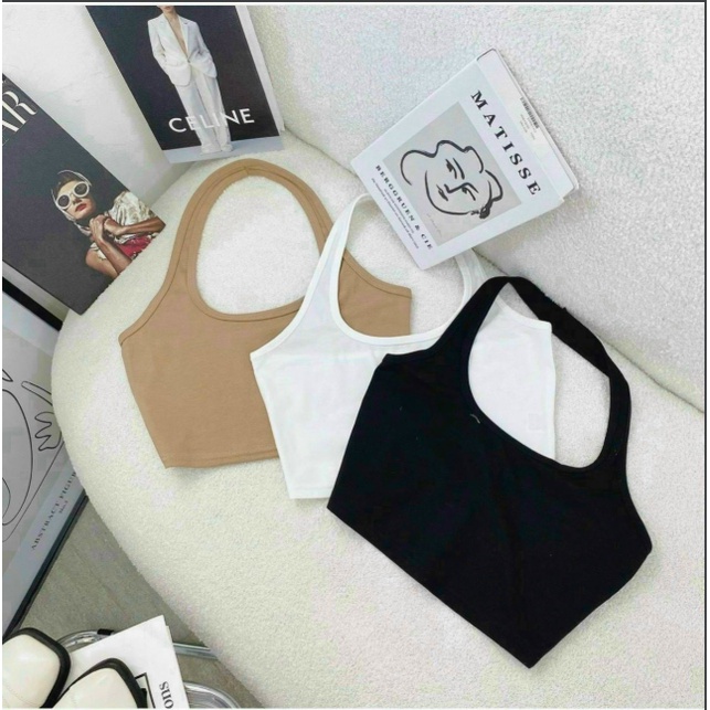 Áo kiểu yếm choàng cổ croptop nữ đẹp ôm body hở lưng cực sexy mẫu mới thời trang(gác)