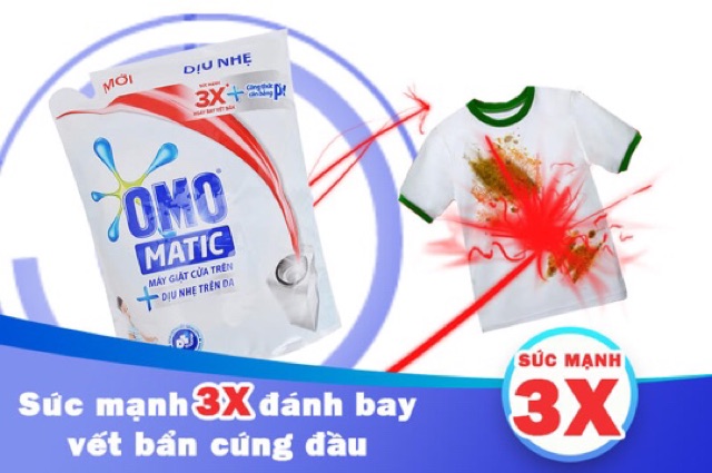 Nước Giặt OMO MATIC Dịu Nhẹ Cho Da Nhạy Cảm 2kg Túi TRẮNG