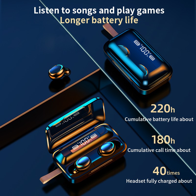 Tai Nghe Bluetooth 5.0 F9-2 Không Dây Có Thể Sạc Lại