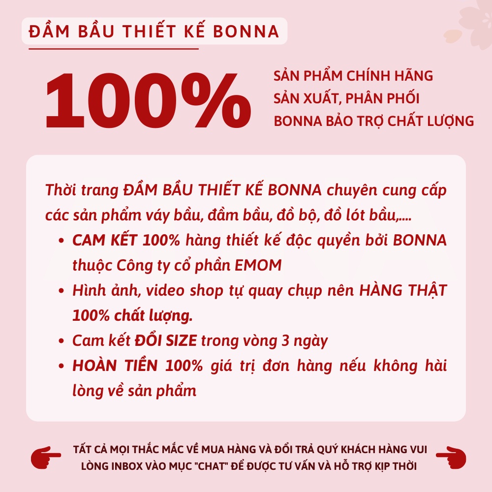 Váy bầu mùa hè BONNA dáng xòe bồng bềnh, chất liệu voan lót lụa cao cấp thoáng mát, nhẹ tênh VS028