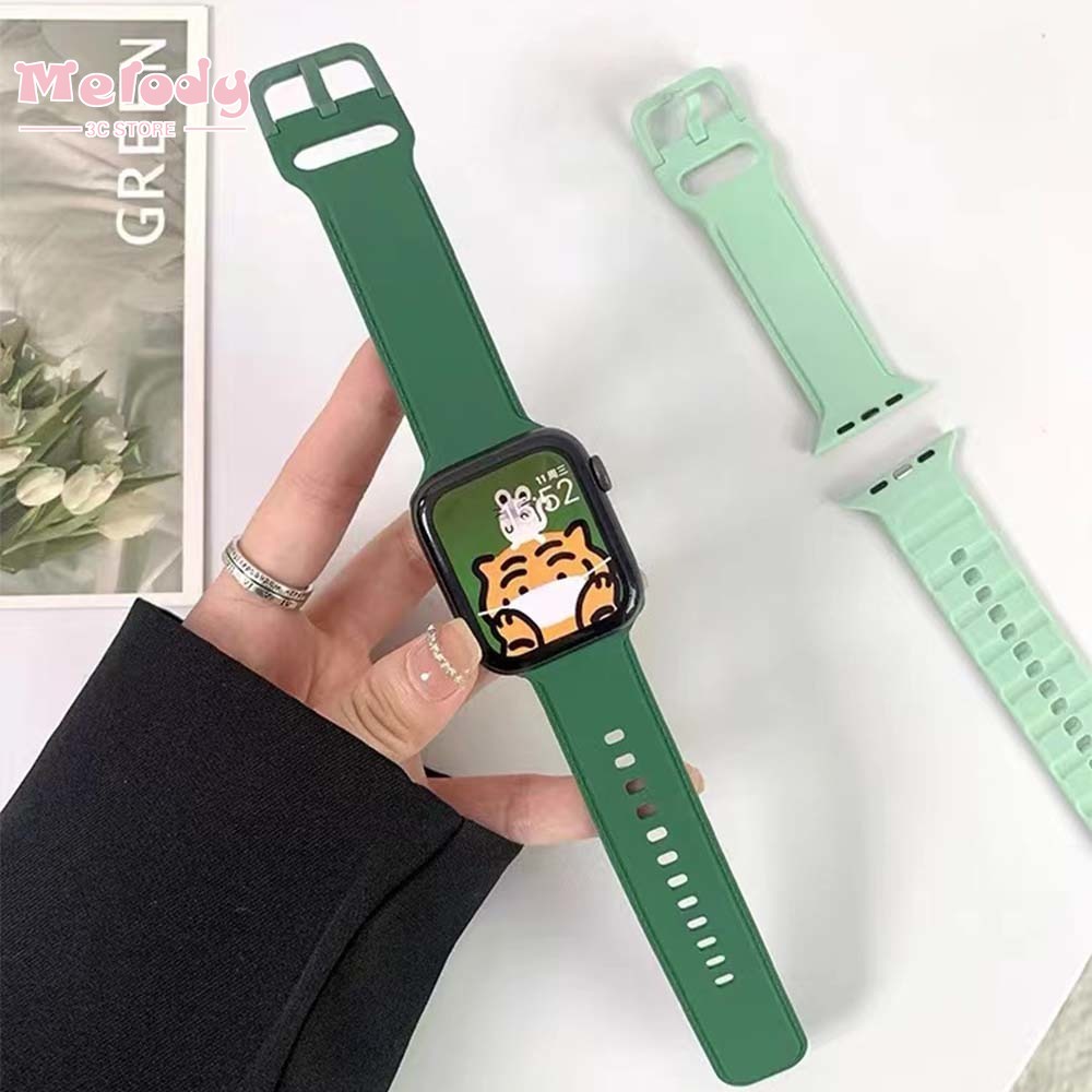 Bộ Dây Silicone + Vỏ Bảo Vệ Cho Đồng Hồ Thông Minh iwatch 7/6/5/4/SE Size 45/44/42/41/40/38mm