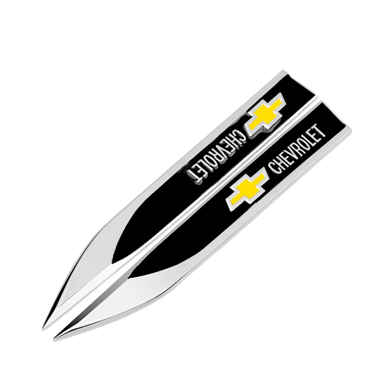 FENDER Bộ 2 Miếng Dán Trang Trí Tấm Chắn Bùn Bằng Kim Loại 3D Cho Onix Astra Tracker Cruze S10 Corsa Prisma Celta