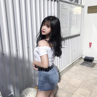 Áo bẹt vai thun gân