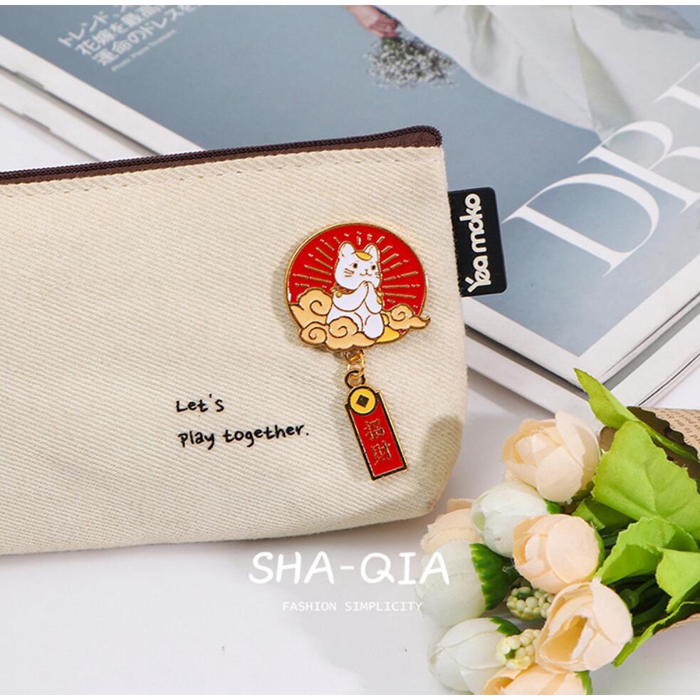 WOLALA Ghim Cài Áo Bằng Hợp Kim Đơn Giản Phong Cách Trung Hoa Mới