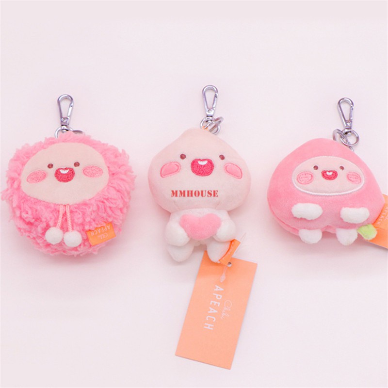 Dây móc khóa hình quả đào xinh xắn