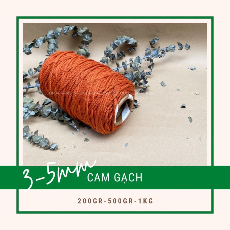 Dây Thừng Macramé màu CAM GẠCH