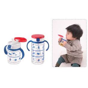 Bình/ cốc tập uống nước Richell Aqulea có ống hút silicon chống trào chống chảy chính hãng (200ml và 320ml)