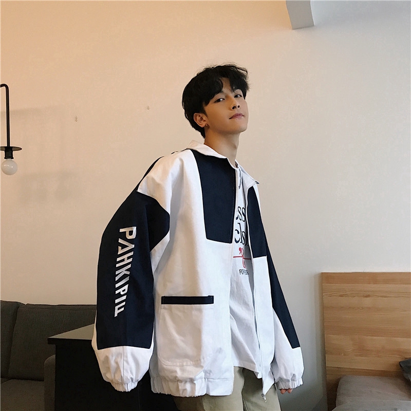 Áo Khoác Thể Thao Dáng Rộng In Chữ Phong Cách Hip-Hop Cho Cặp Đôi