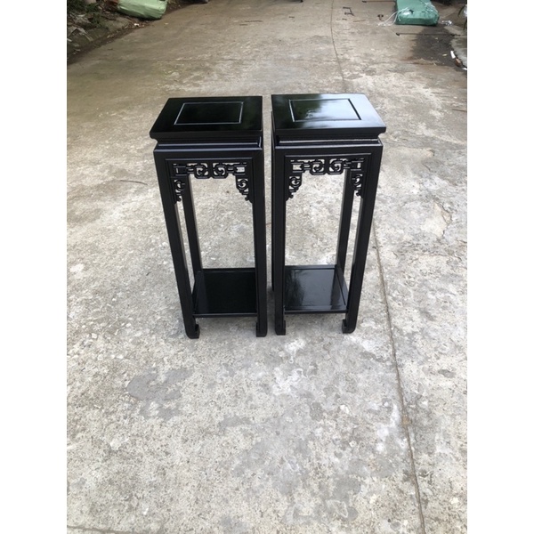 đôn vuông gỗ lim kích thước cao 80 mặt vuông 30 cm. pu đen