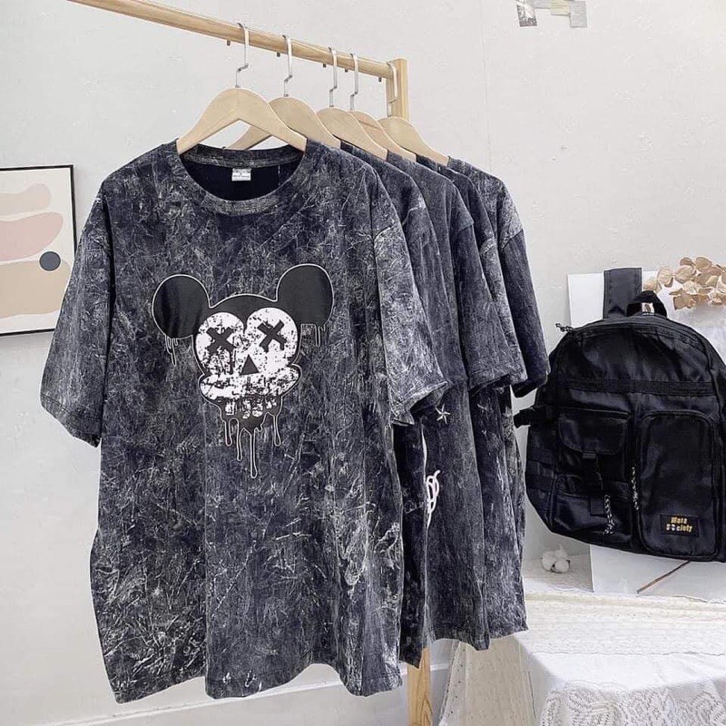 áo phông loang tay lỡ hình cute🍀FREESHIP EXTRA🍀áo thun loang hotren cool ngầu, chất lừ