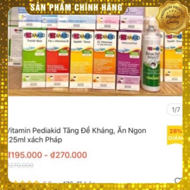 Freeship Vitamin pediakid tăng đề kháng, pediakid ăn ngon, 22 vitamin, táo bón, sắt pediakid, pediakid d3 cho bé