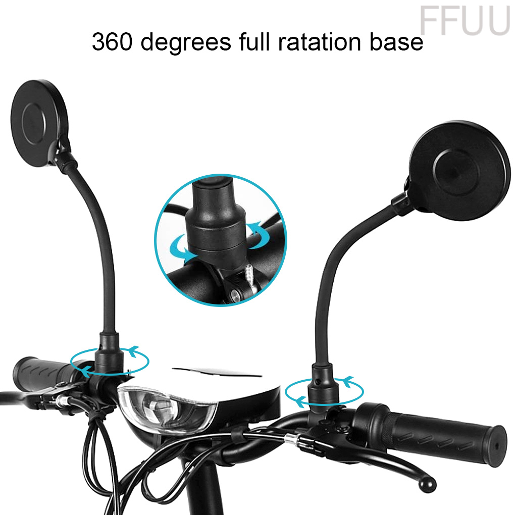Set 2 gương chiếu hậu xoay 360 độ gắn tay lái xe đạp/ xe máy