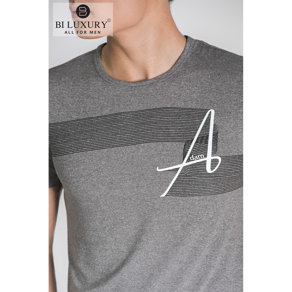 Áo phông nam Biluxury APKH060GHS màu ghi trẻ trung vải kháng khuẩn thấm hút mồ hôi đẳng cấp | BigBuy360 - bigbuy360.vn