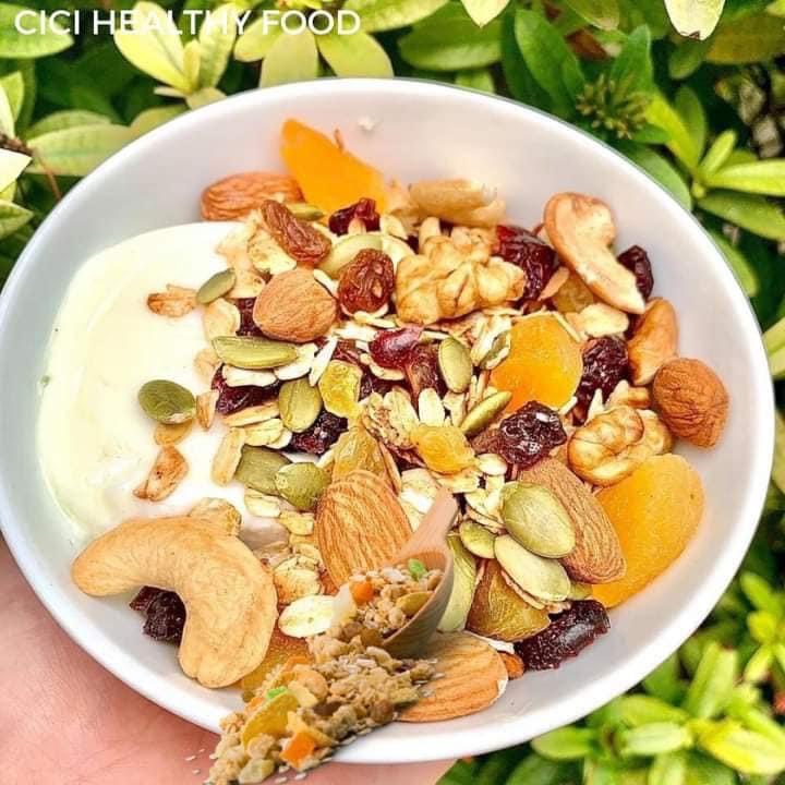 [HỘP 500G] Granola siêu hạt ngũ cốc ăn kiêng, ngũ cốc giảm cân dinh dưỡng, mix 8 loại hạt-NCH