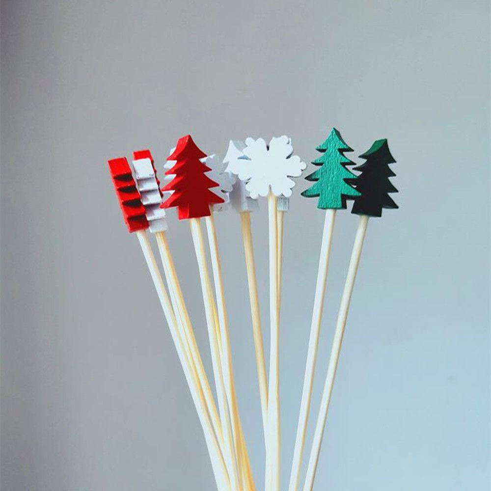 Set 100 Tăm Ghim Trái Cây / Tráng Miệng Nhiều Màu Sắc Trang Trí Tiệc Giáng Sinh