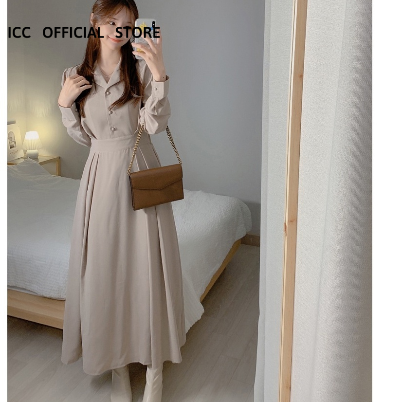 [ORDER] Váy voan thanh lịch dáng dài xếp ly ICCICC1992 VD057