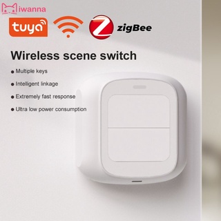 2022 mới tuya wifi/zigbee 2 nút cảnh công tắc miếng dán thông minh không dây nút công tắc điều khiển vn