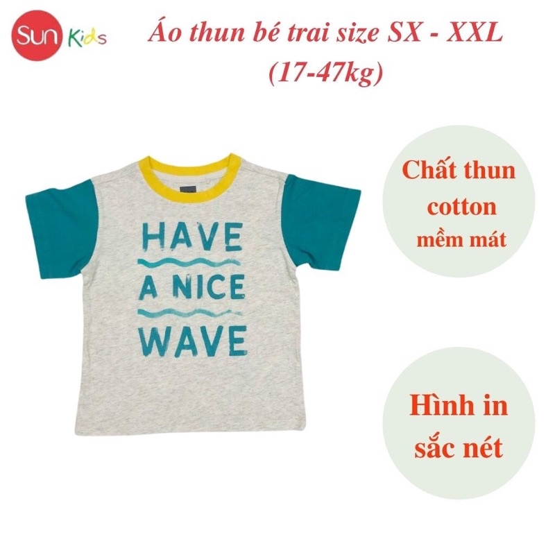 Áo thun bé trai xuất xịn, áo phông cho bé trai, chất cotton, size SX-XXL, - SUNKIDS1