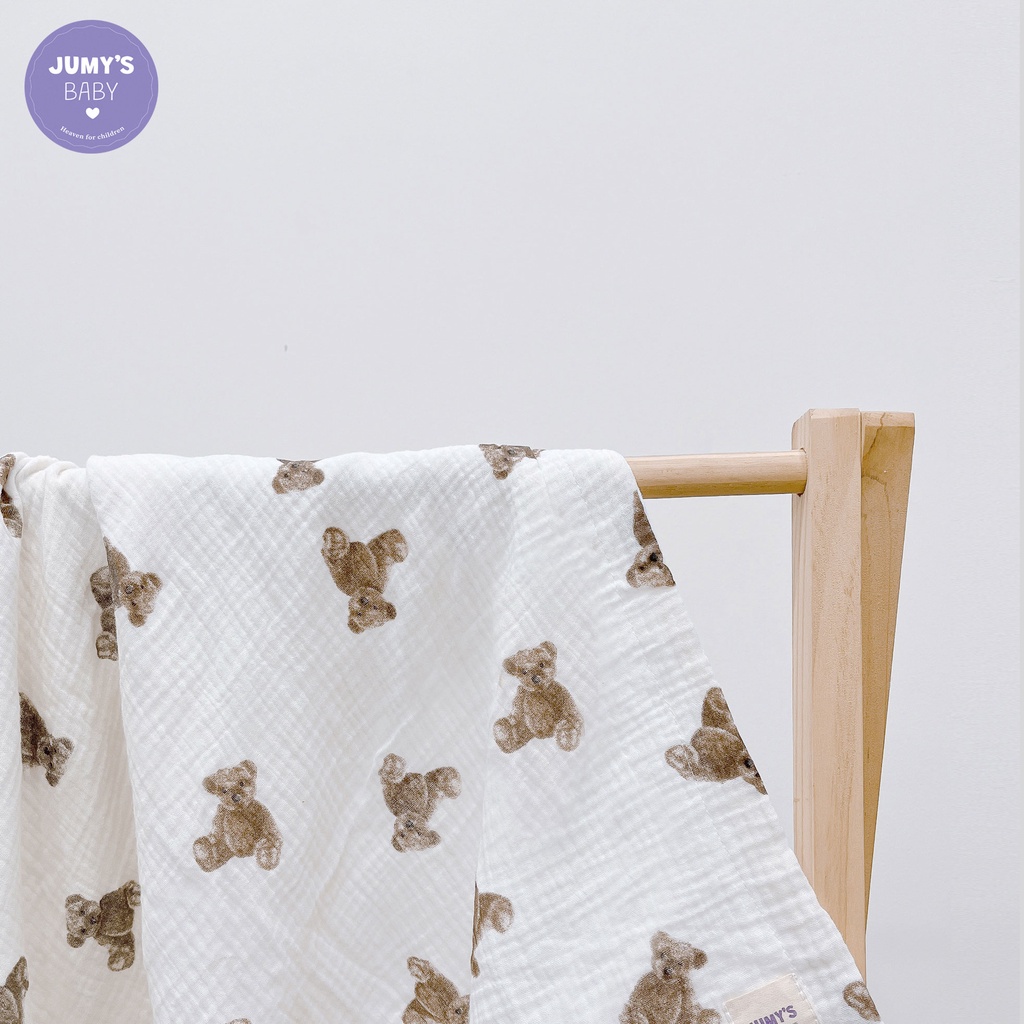 Set chăn gối cho bé vải xô muslin cao cấp organic dễ thương, gòn tơ kháng khuẩn, an toàn, thân thiện với làn da của trẻ