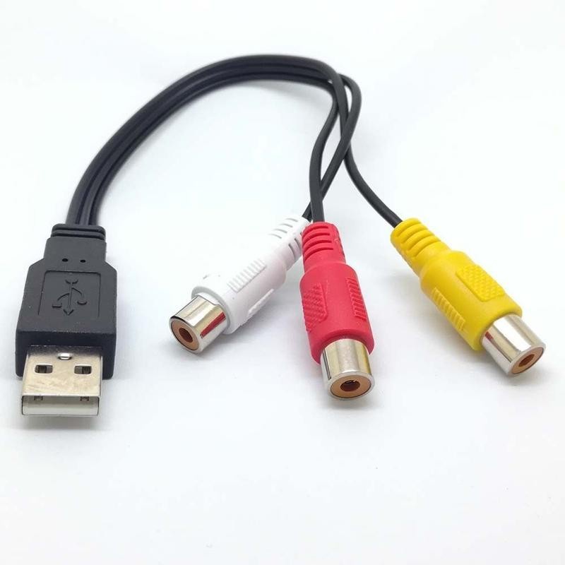 Cáp Chuyển USB Sang AV 3 Đầu Dùng Cho Tivi HDTV - USB Sang 3 RCA