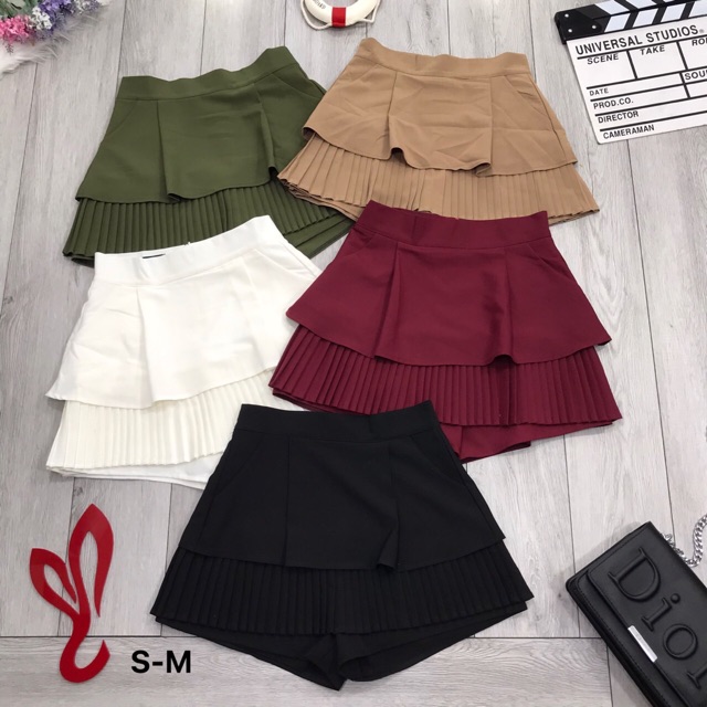Váy quần tầng dập li