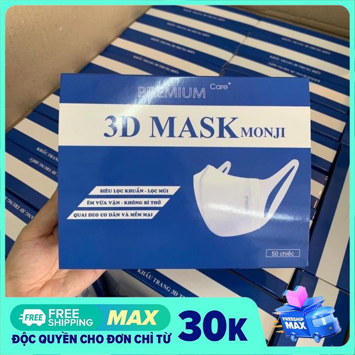 ⚡️Khẩu Trang 3D MASK Monji Chính Hãng Thời Trang⚡️Hộp 50 chiếc | BigBuy360 - bigbuy360.vn